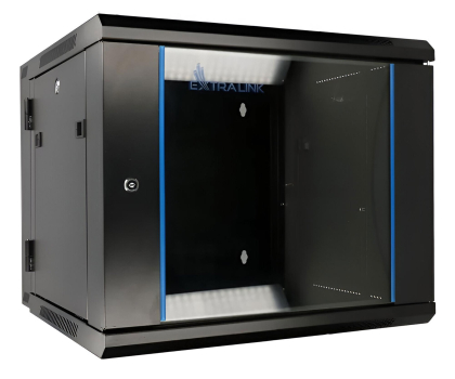 Szafa RACK Extralink Szafka wisząca rack 6U 600x600 czarna dwusekcyjna EX.12929